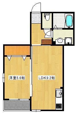 熊本市東区錦ケ丘のアパートの間取り
