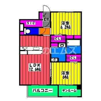 【間取り】 | ＢＬＥＳＳ南福岡駅前 | ＢＬＥＳＳ南福岡駅前の間取り