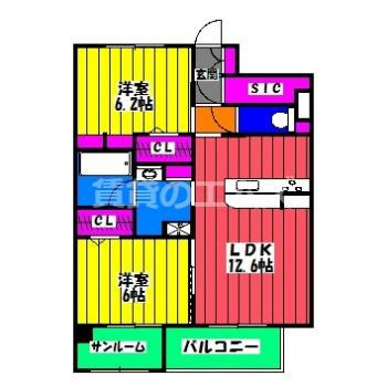 【間取り】 | ＢＬＥＳＳ南福岡駅前 | ＢＬＥＳＳ南福岡駅前の間取り
