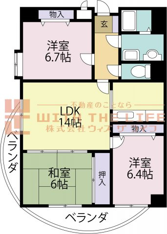 パレ・クレール【キャッシュバック対象物件】の間取り|間取り図です