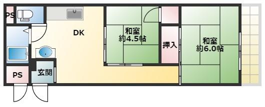 【間取り】 | 長居第二コーポラス