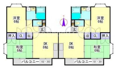 レインボー都北ハイツの間取り