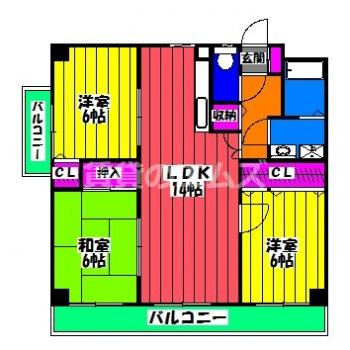 【間取り】 | パラディ２１１ | パラディ２１１の間取り