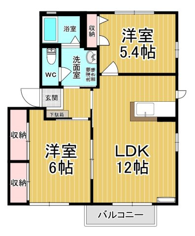 【間取り】 | ラフォーレ・ハピネス D | 日当たり良好☆2階角部屋です♪