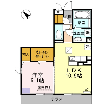 熊本市東区御領４丁目のアパートの間取り
