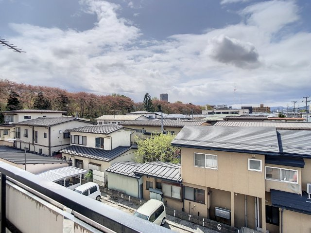 霞雅ビルAの展望|霞城公園が見えます。