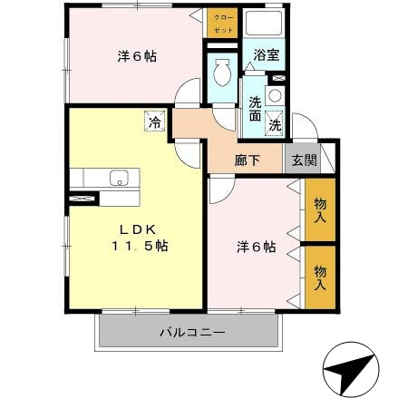 【間取り】 | ウィルモアシャトー A棟