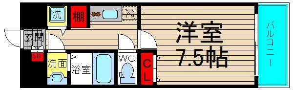 HRフロントリーガル難波WESTの間取り
