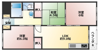 【間取り】 | 夢野ハイタウン１号棟