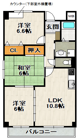 エーデル雲雀丘三番館の間取り