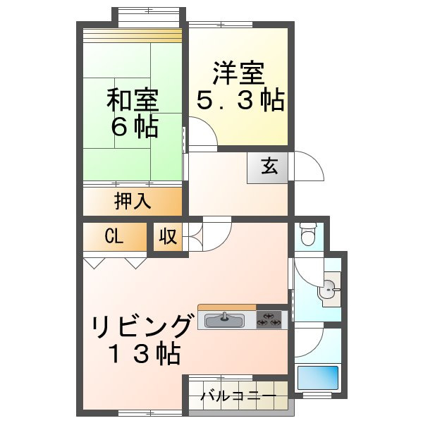 星陵台住宅１号棟の間取り