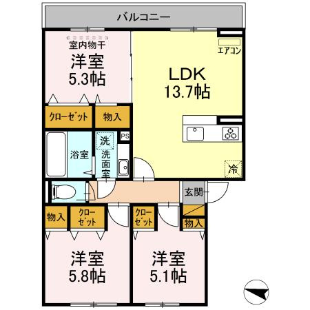 アヴェニール明原の間取り