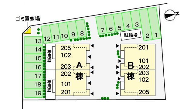 グリーン・パーク Aの区画図