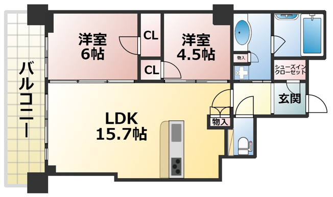 【間取り】 | ジオタワー南森町