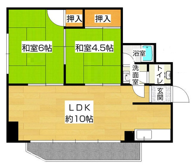 【間取り】 | サニーヴィラ十三 | 上層階・角部屋・オーナーチェンジ物件