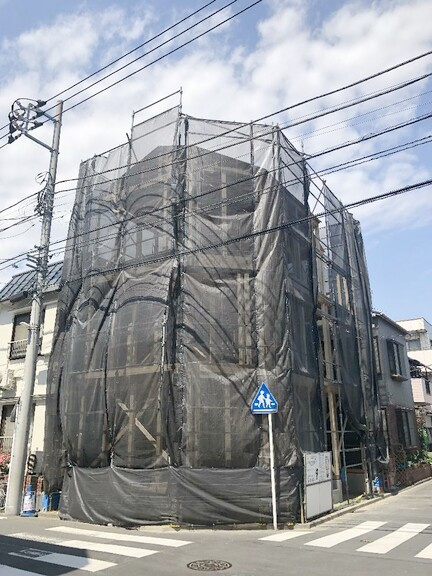 新築戸建　1号棟（川崎区鋼管通3丁目）の外観|外観です　3SLDK　JR南武線「浜川崎」駅徒歩7分　2階LDKは広々とした18.2帖　東南角地　陽当り良好　安心の地盤保証20年保証付　