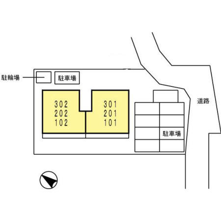 熊本市中央区帯山１丁目のアパートの区画図