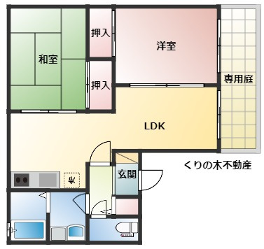 【間取り】 | セジュール小泉 | 2LDKのお部屋です
