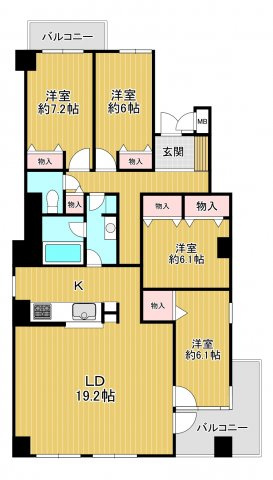 【間取り】 | 三田カルチャータウンリフォレＤ棟301号室　関学男子専用シェアハウス