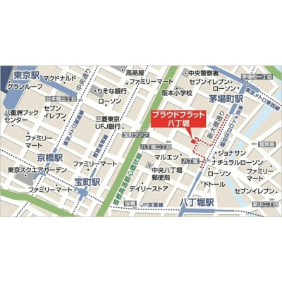 【地図】 | プラウドフラット八丁堀