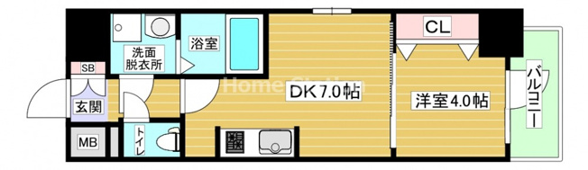 【間取り】 | エスリード弁天町グロリア
