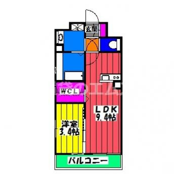 【間取り】 | エフパルク大橋 | エフパルク大橋の間取り