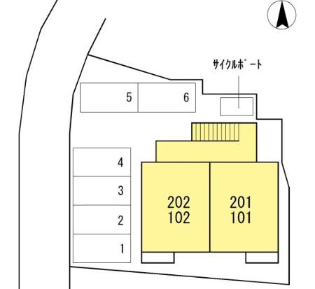 熊本市北区龍田２丁目のアパートの区画図