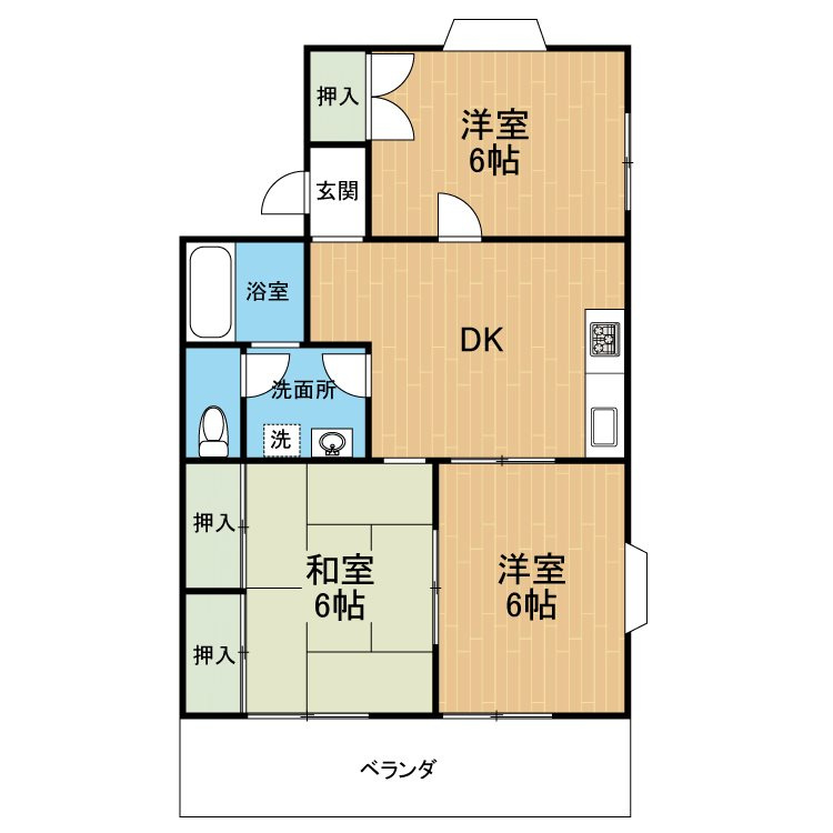 上益城郡益城町大字福富のアパートの間取り