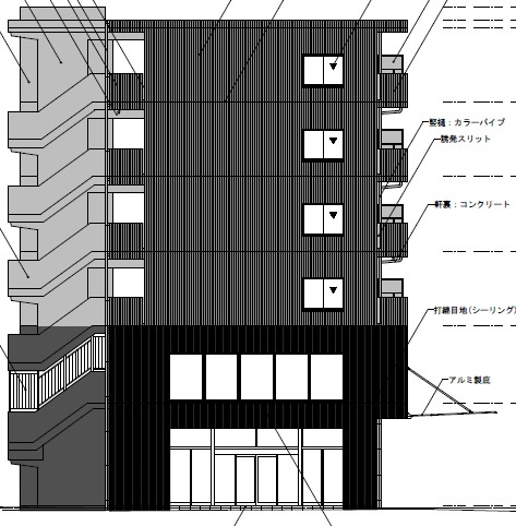 仮）四十瀬マンションの外観パース