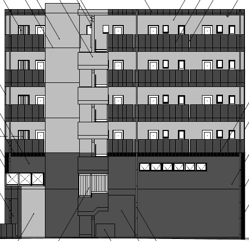 仮）四十瀬マンションの外観パース