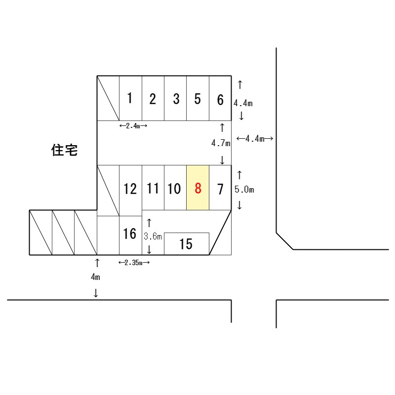 志茂3-9-1駐車場の区画図