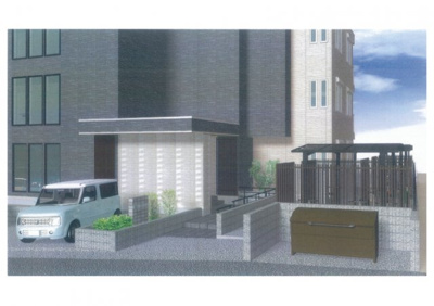 【その他共用部分】 | フォンテ クリスタリーナ美しの森 | ※外観パース※敷地内ごみ置き場でごみ出しもらくらく～♪忙しい社会人さんや主婦さんにもうってつけ！