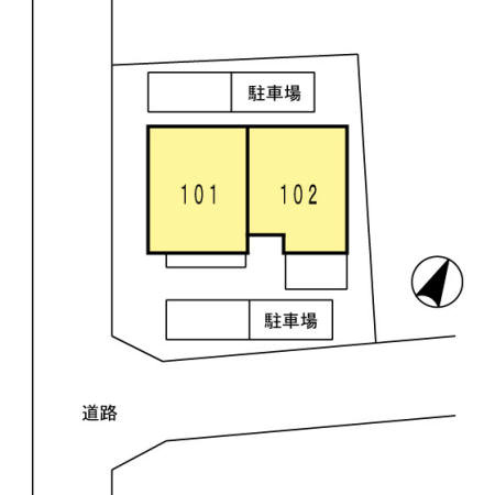 熊本市東区新南部３丁目のアパートの区画図