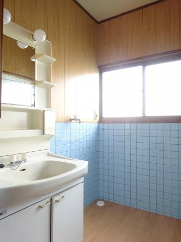 鏡借家の洗面所