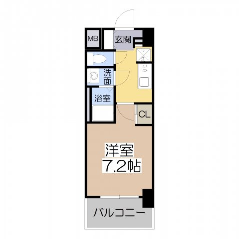 【間取り】 | エスリードコート阿倍野昭和町 | エスリードコート阿倍野昭和町　1K　24.49㎡