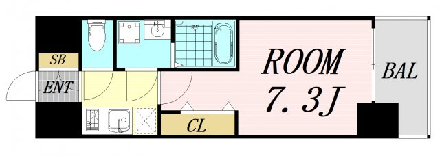 S-RESIDENCE三国WEST　仲介手数料無料の間取り