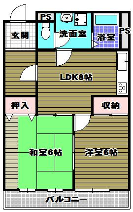 メゾンロゼの間取り|反転タイプ有