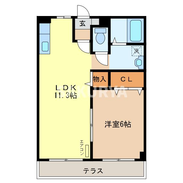ヴァン・ヴェール寺岡Ⅲの間取り