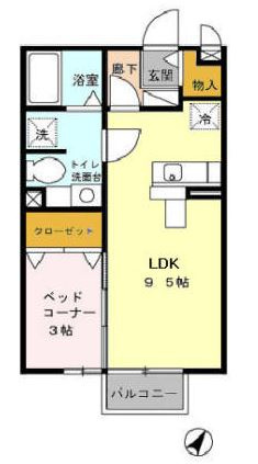 ルクリアの間取り|収納豊富な1LDK♪