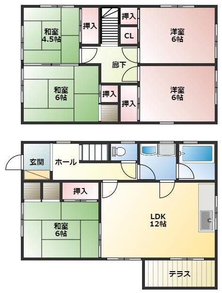 芝山貸家の間取り