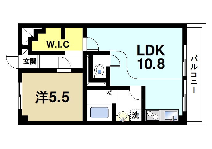 辻村ビル（川原城町）の間取り|1LDKの間取り