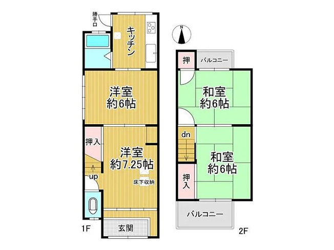 【間取り】 | 山科区西野後藤　中古テラスハウス