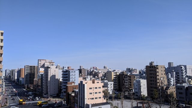 亀戸サニーフラットの展望|南側バルコニーから南東方向の眺望