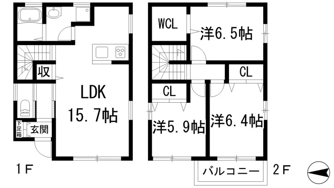 【間取り】 | 井上戸建賃貸住宅D棟