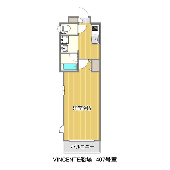 熊本市中央区船場町３丁目の賃貸マンションの間取り