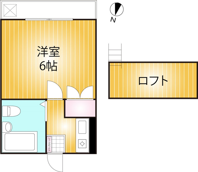 【間取り】 | ラダトーム | ロフト付きの1Kです