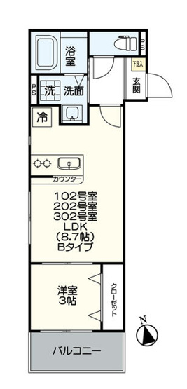 【間取り】 | アルバーノ諸岡