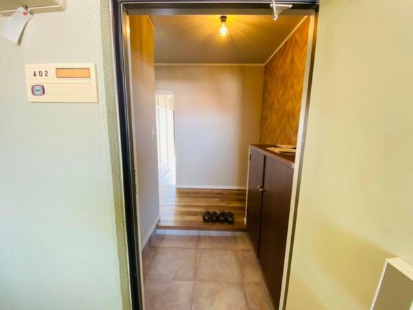 熊本市東区新南部３丁目の賃貸マンションの玄関