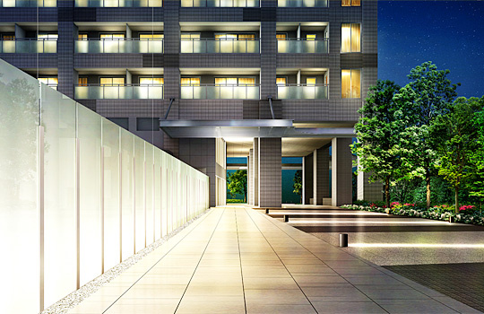 サンクタス川崎タワー　（川崎市幸区中幸町3丁目）のエントランス|ゆとりのあるエントランス　アプローチです　２４時間有人管理マンション　　