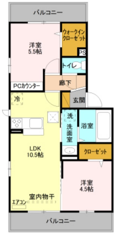 ラ・グラシューズBの間取り